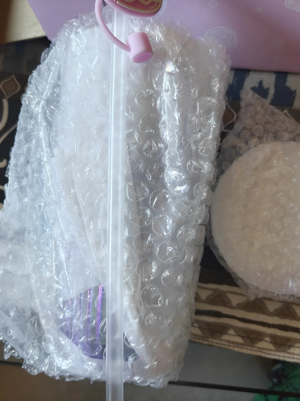 NWT Hello Kitty GLASS Tumbler with Pink Straw Topper